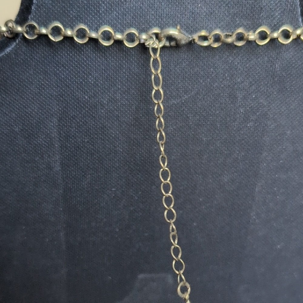 Gold Fringe Statement Necklace - Picture 7 of 9